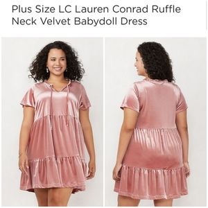 👀50% OFF👀👗 NWT‼️ LC Lauren Conrad brand Velvet Babydoll Dress